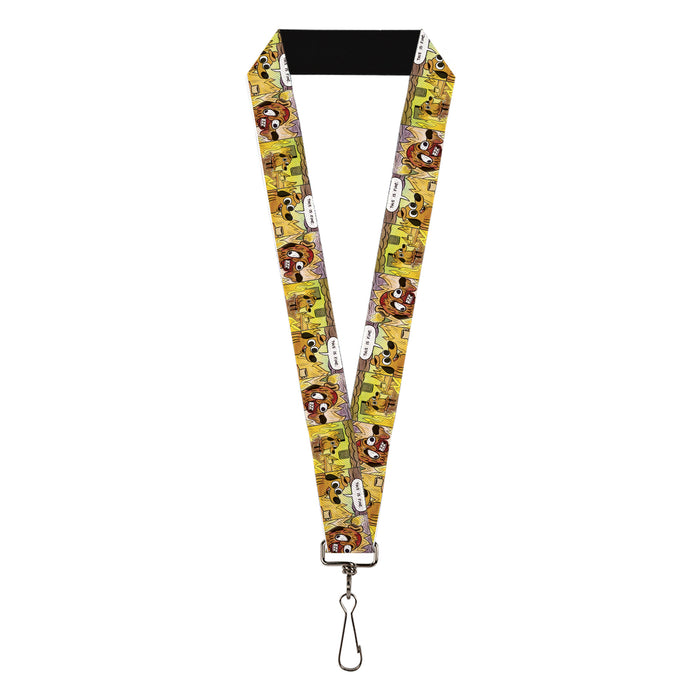 Lanyard - 1.0" - THIS IS FINE Question Hound Cafe Fire Comic Strip Blocks Lanyards KC Green   