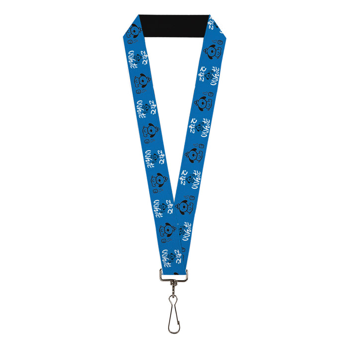 Lanyard - 1.0" - This is Fine Japanese Question Hound Flame Blue/Black/White Lanyards KC Green   