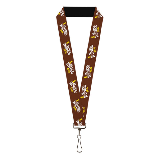 Lanyard - 1.0" - Willy Wonka and the Chocolate Factory WONKA BAR Logo Brown/Yellow/White Lanyards Warner Bros. Movies   