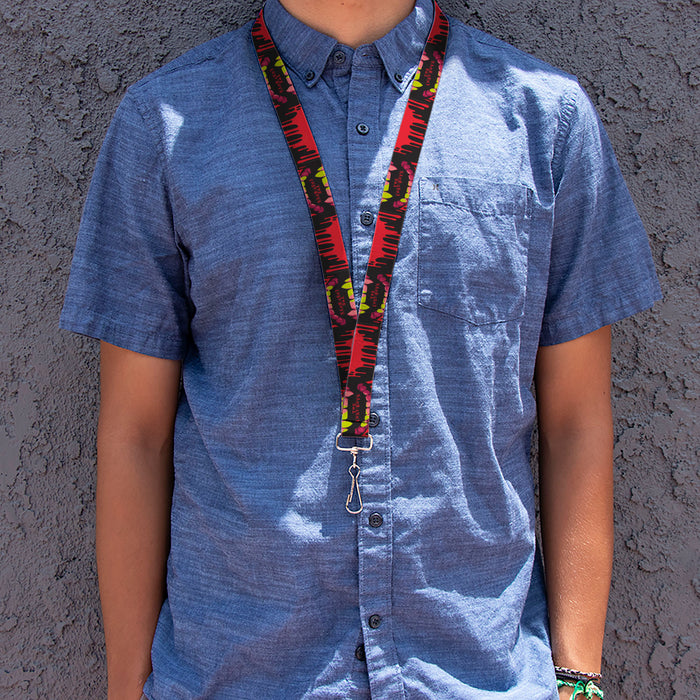 Lanyard - 1.0" - THE LOST BOYS Teeth Fangs Close-Up Title Logo Black/Reds/Yellows Lanyards Warner Bros. Horror Movies   