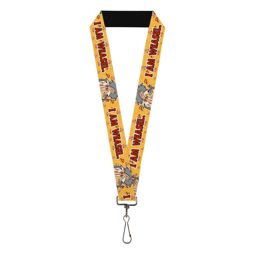 Lanyard - 1.0" - I AM WEASEL Title Logo with IM Weasel and IR Baboon Pose Yellows Lanyards Warner Bros. Animation   