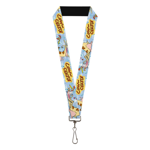 Lanyard - 1.0" - COW AND CHICKEN Title Logo and Character Poses Blues Lanyards Warner Bros. Animation   