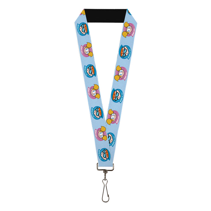 Lanyard - 1.0" - Dexter's Lab DEXTER and DEE DEE Face Icons Blues/Pink Lanyards Warner Bros. Animation   