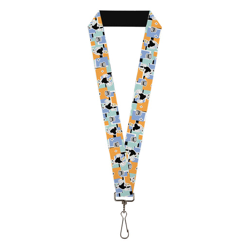 Lanyard - 1.0" - Johnny Bravo Poses and Icon Collage Blocks White/Multi Color Lanyards Warner Bros. Animation   