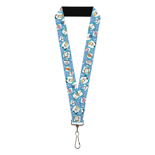 Lanyard - 1.0" - Johnny Bravo Icon Blocks Collage Blues/White Lanyards Warner Bros. Animation   