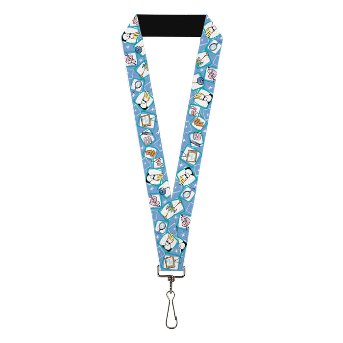 Lanyard - 1.0" - Johnny Bravo Icon Blocks Collage Blues/White Lanyards Warner Bros. Animation   