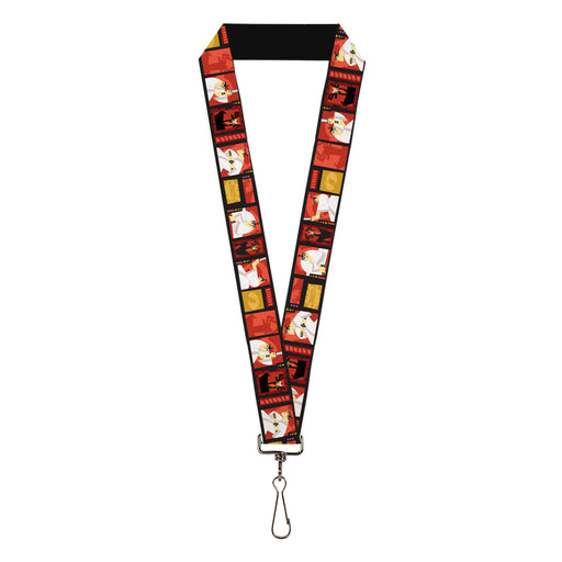 Lanyard - 1.0" - Samurai Jack Action Pose and Icons Blocks Reds/Black Lanyards Warner Bros. Animation   