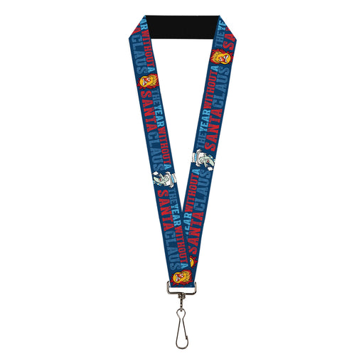 Lanyard - 1.0" - THE YEAR WITHOUT A SANTA CLAUS Heat and Snow Miser Faces Blues/Reds Lanyards Warner Bros. Holiday Movies   