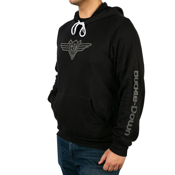 Men's Hoodie - Buckle-Down Wings and Text Black/Gray Apparel Buckle-Down, Inc.   