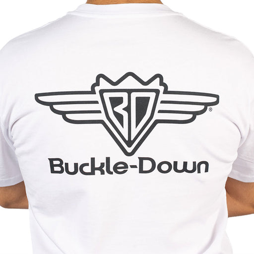 Men's T-Shirt - Buckle-Down Round Wings Logo and Buckle-Down Wings Logo White/Black Apparel Buckle-Down, Inc.   