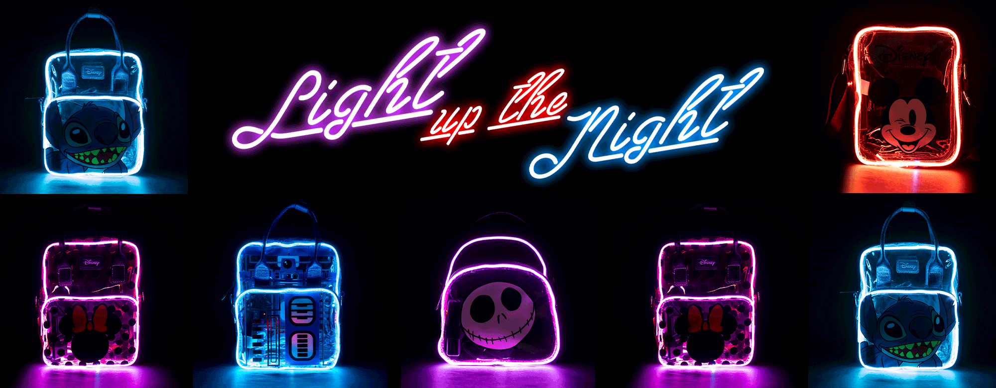 Banner Featuring Five New Light Up Bags