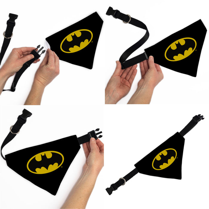 Pet Bandana - Batman Shield Logo Black/Yellow Pet Bandanas DC Comics   