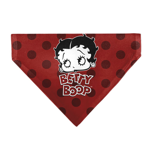 Pet Bandana - Bandana BETTY BOOP Face and Text Polka Dot Reds/Black/White Pet Bandanas Fleischer Studios, Inc.   