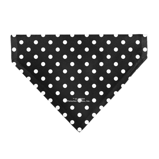 Pet Bandana - Bandana BETTY BOOP Biker Betty Winking Pose and Text Polka Dot Black/White/Yellow Pet Bandanas Fleischer Studios, Inc.   