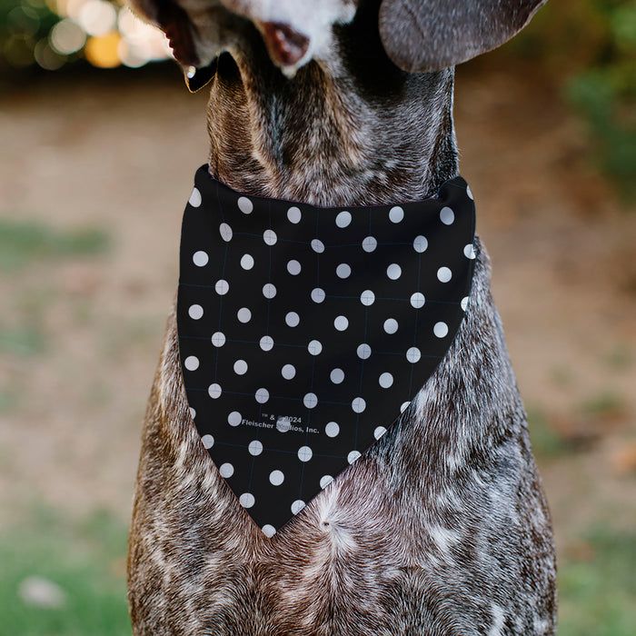 Pet Bandana - Bandana BETTY BOOP Biker Betty Winking Pose and Text Polka Dot Black/White/Yellow Pet Bandanas Fleischer Studios, Inc.   