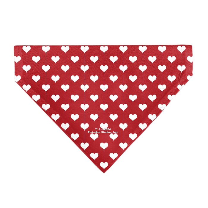 Pet Bandana - Bandana BETTY BOOP Seated Leg Kick Pose and Text Hearts Red/White Pet Bandanas Fleischer Studios, Inc.   