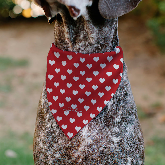 Pet Bandana - Bandana BETTY BOOP Seated Leg Kick Pose and Text Hearts Red/White Pet Bandanas Fleischer Studios, Inc.   