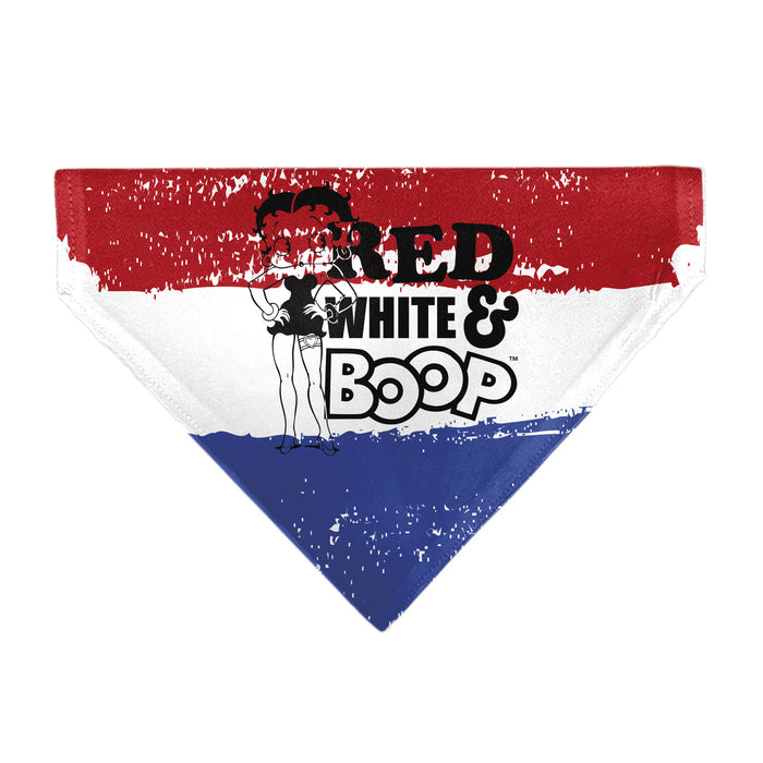 Pet Bandana - Bandana Betty Boop RED WHITE & BOOP Pose Americana Stripe Red/White/Blue/Black Pet Bandanas Fleischer Studios, Inc.   