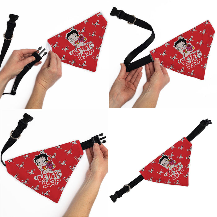 Pet Bandana - Bandana BETTY BOOP Holiday Gift Pose and Santa Betty  Winking Icon Red Pet Bandanas Fleischer Studios, Inc.   