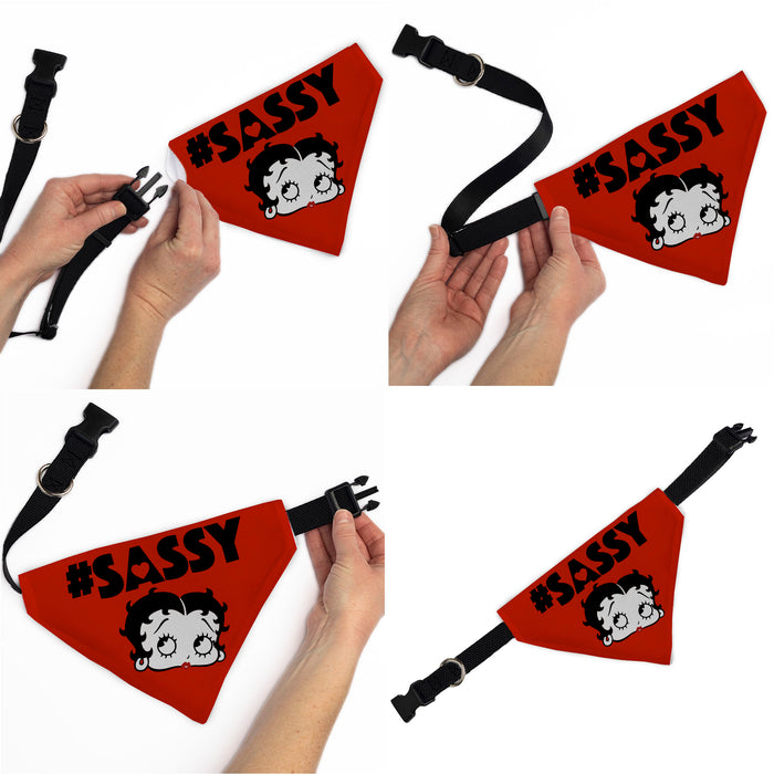 Pet Bandana - Betty Boop #SASSY Face Red/Black Pet Bandanas Fleischer Studios, Inc.   