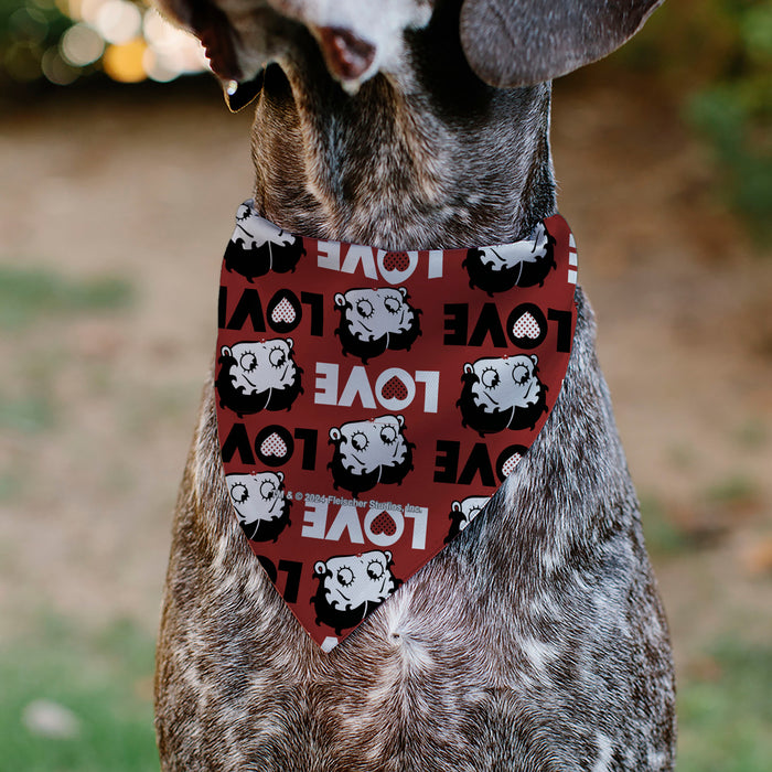 Pet Bandana - Betty Boop LOVE Text and Face Red/Black/White Pet Bandanas Fleischer Studios, Inc.   