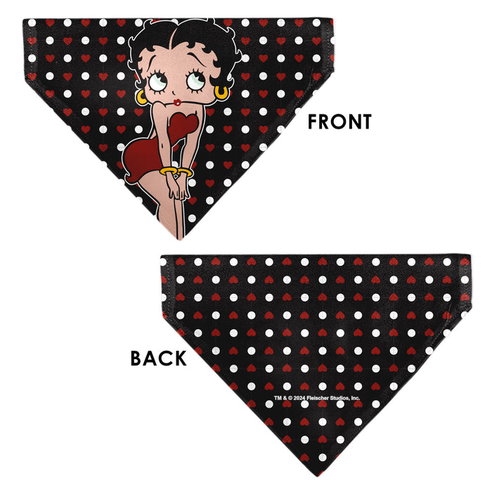 Pet Bandana - Betty Boop Hands on Knees Pose Heart Polka Dot Black/Red/White Pet Bandanas Fleischer Studios, Inc.   