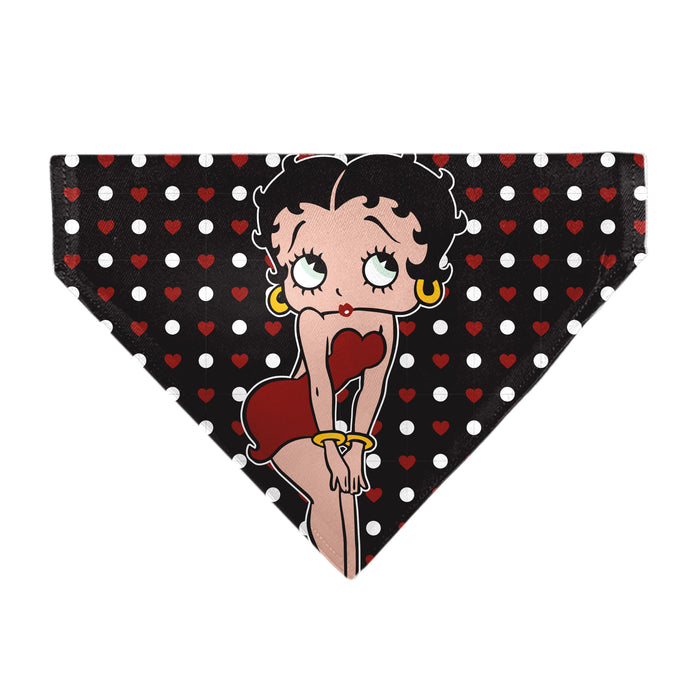 Pet Bandana - Betty Boop Hands on Knees Pose Heart Polka Dot Black/Red/White Pet Bandanas Fleischer Studios, Inc.   