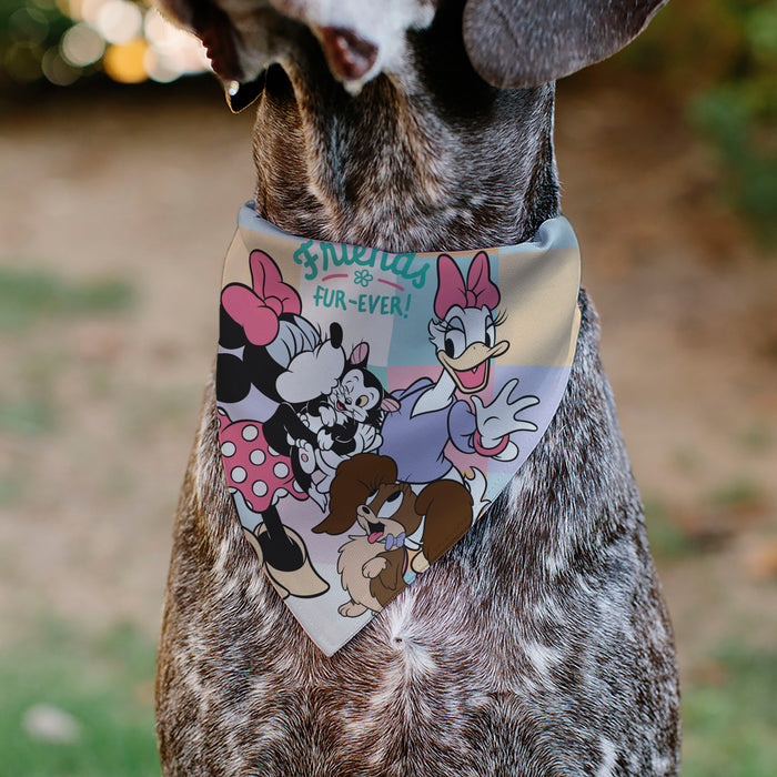 Pet Bandana - Minnie Mouse and Daisy Duck with Figaro and Fifi FRIENDS FUR-EVER Multi Color Pet Bandanas Disney   