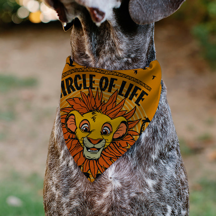 Pet Bandana - The Lion King Young Simba CIRCLE OF LIFE Pose Oranges/Black Pet Bandanas Disney