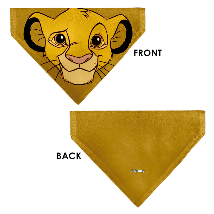 Pet Bandana - Lion King Young Simba Face Close-Up Orange Pet Bandanas Disney   