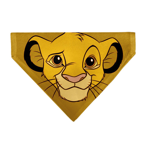 Pet Bandana - Lion King Young Simba Face Close-Up Orange Pet Bandanas Disney   