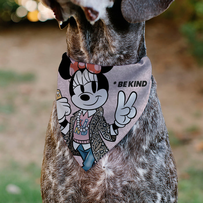 Pet Bandana - Minnie Mouse BE KIND Peace Pose Pinks Pet Bandanas Disney   