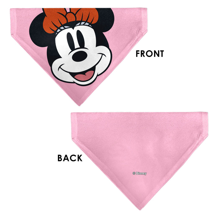 Pet Bandana - Minnie Mouse Smiling Face Close-Up Pink Pet Bandanas Disney   