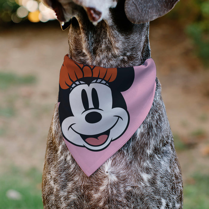 Pet Bandana - Minnie Mouse Smiling Face Close-Up Pink Pet Bandanas Disney   