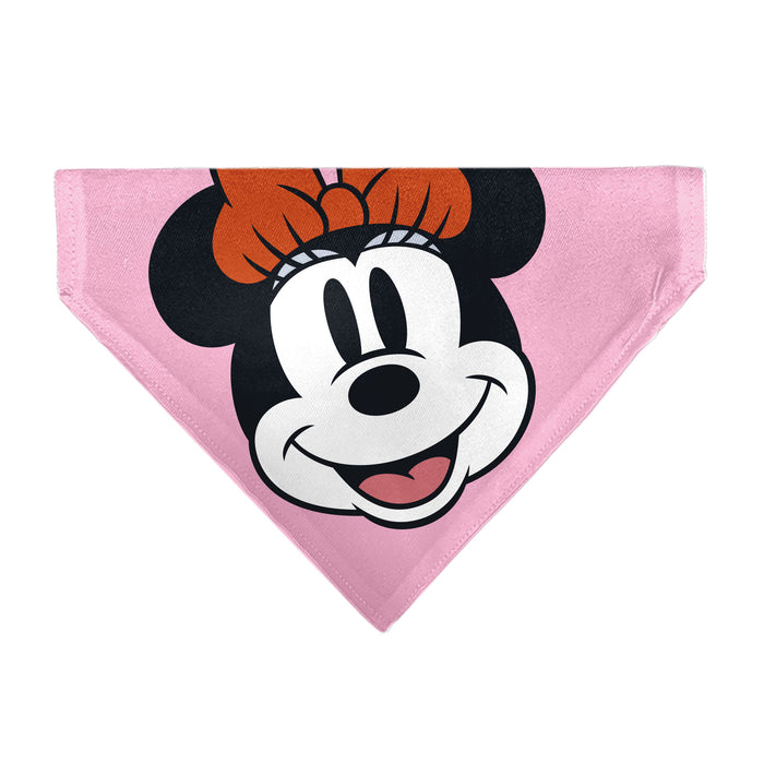 Pet Bandana - Minnie Mouse Smiling Face Close-Up Pink Pet Bandanas Disney   