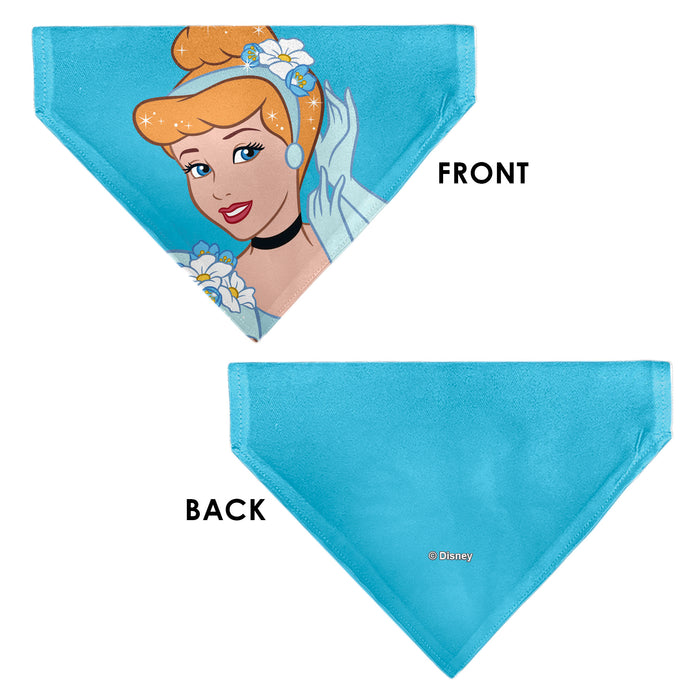 Pet Bandana - Cinderella Face Pose Close-Up Blues Pet Bandanas Disney