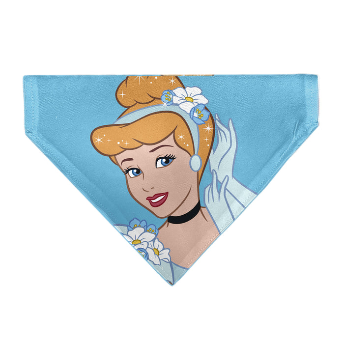 Pet Bandana - Cinderella Face Pose Close-Up Blues Pet Bandanas Disney