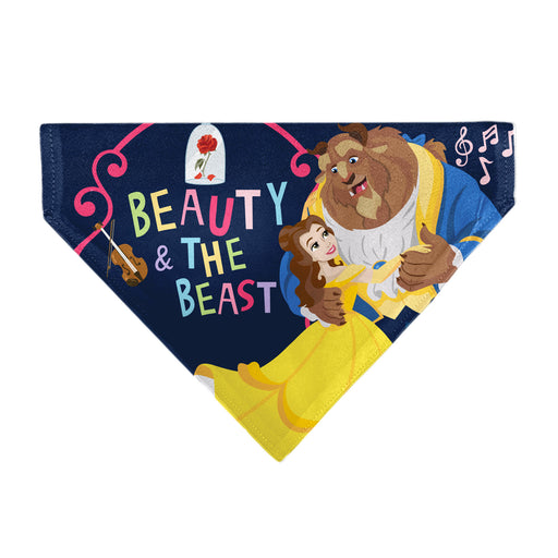 Pet Bandana - BEAUTY & THE BEAST Belle and Beast Dancing Pose Blue/Multi Color Pet Bandanas Disney   