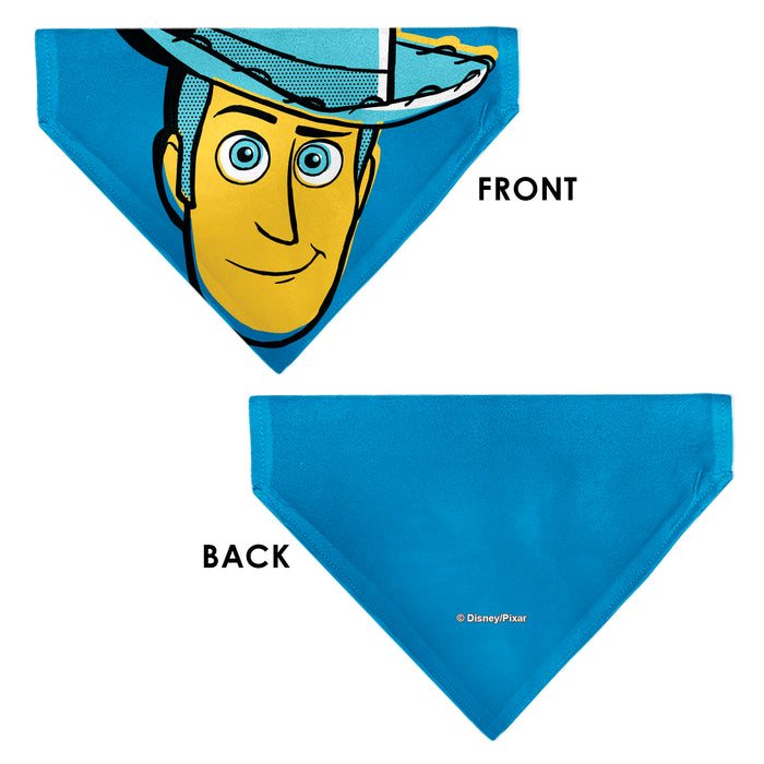 Pet Bandana - Toy Story Woody Pop Art Face Close-Up Blues Pet Bandanas Disney