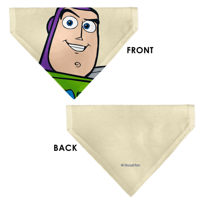 Pet Bandana - Toy Story Buzz Lightyear Face Close-Up Beige Pet Bandanas Disney   