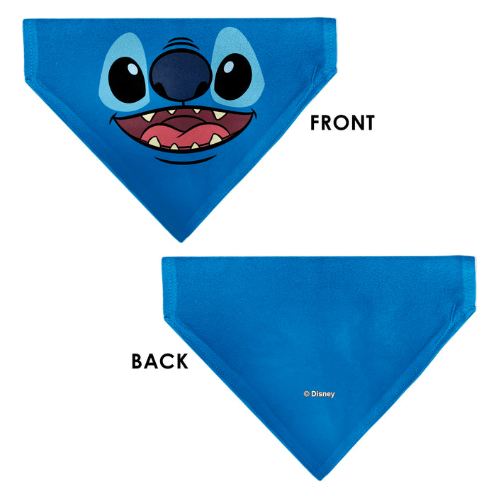 Pet Bandana - Stitch Smiling Face Character Close-Up Blues Pet Bandanas Disney