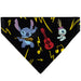 Pet Bandana - Stitch and Scrump Ukulele Jam Pose Black/Yellow Pet Bandanas Disney