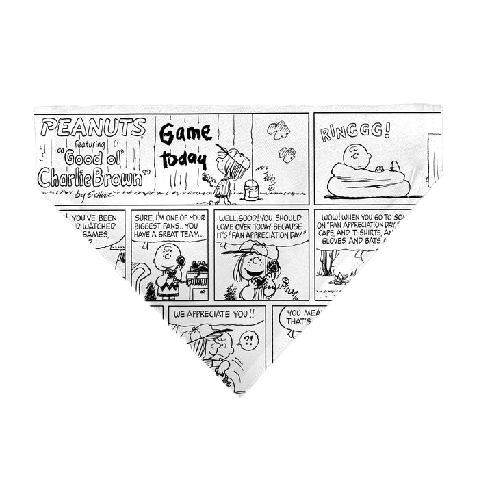 Pet Bandana - PEANUTS Good Ol Charlie Brown Comic Scene Blocks White/Black Pet Bandanas Peanuts Worldwide LLC   