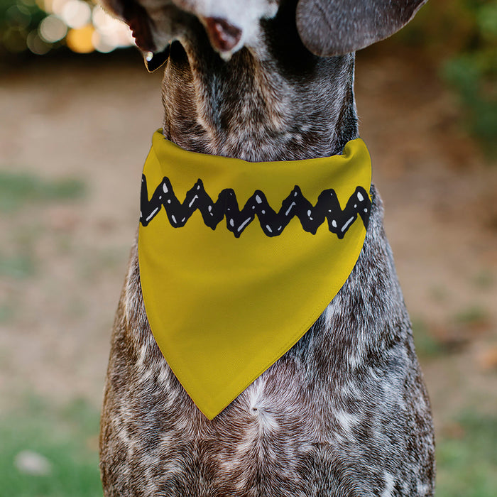 Pet Bandana - Peanuts Charlie Brown Zig Zag Stripe Yellow/Black Pet Bandanas Peanuts Worldwide LLC   