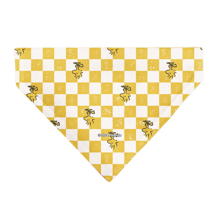 Pet Bandana - Peanuts Woodstock Pose Checker Yellow/White Pet Bandanas Peanuts Worldwide LLC   