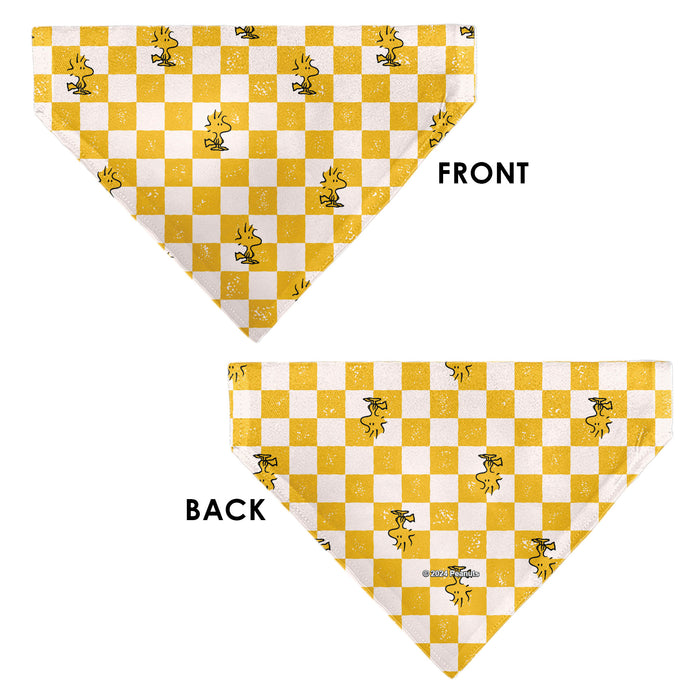 Pet Bandana - Peanuts Woodstock Pose Checker Yellow/White Pet Bandanas Peanuts Worldwide LLC   