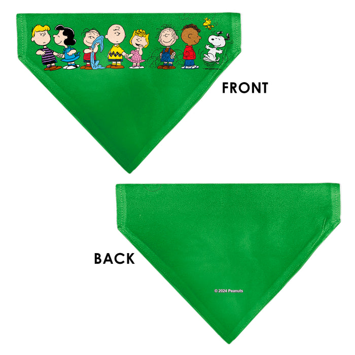 Pet Bandana - Peanuts Gang Group Pose Green Pet Bandanas Peanuts Worldwide LLC   