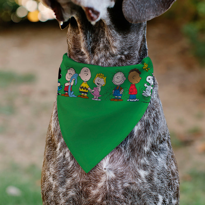 Pet Bandana - Peanuts Gang Group Pose Green Pet Bandanas Peanuts Worldwide LLC   