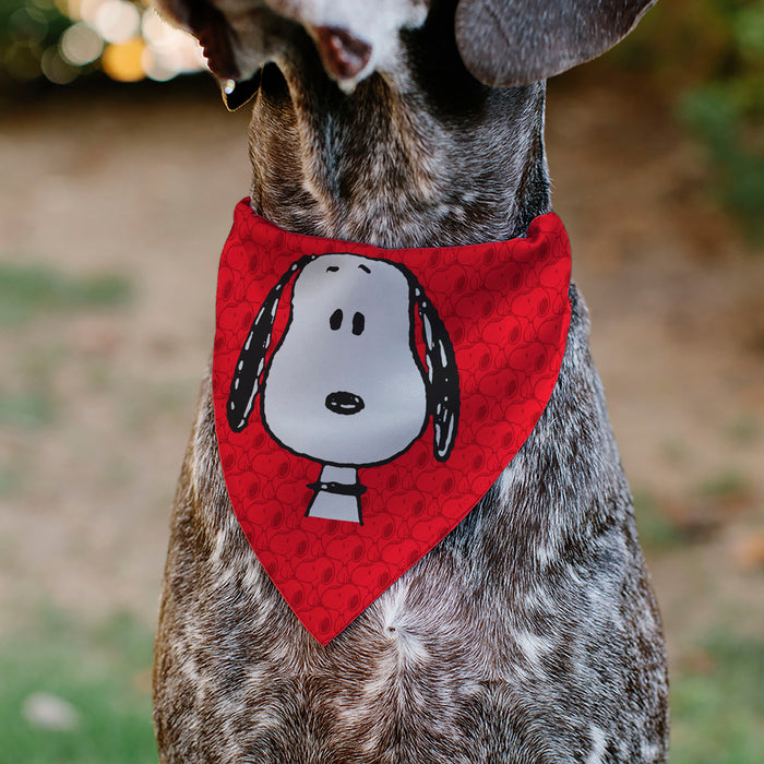 Pet Bandana - Peanuts Snoopy Face and Profile Pose Reds Pet Bandanas Peanuts Worldwide LLC   