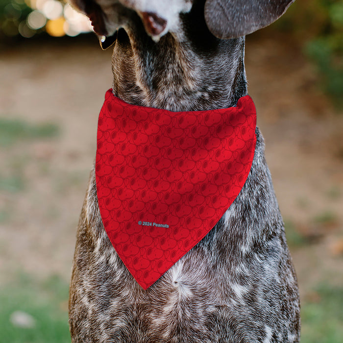 Pet Bandana - Peanuts Snoopy Face and Profile Pose Reds Pet Bandanas Peanuts Worldwide LLC   